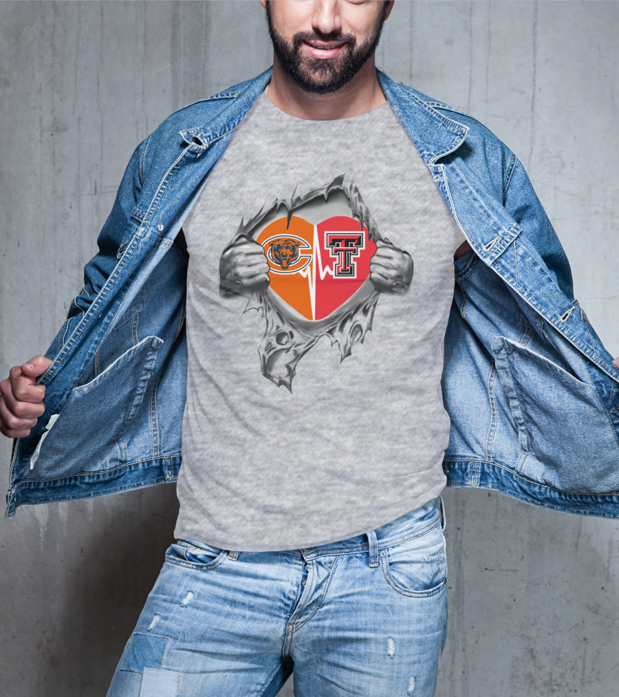 Bears Texas Tech Split Heart T-Shirt