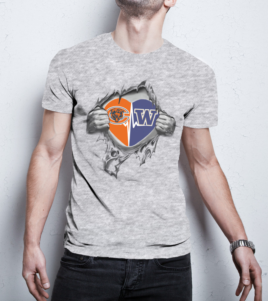 Bears Huskies Heart Chicago Washington Loyalty T-Shirt