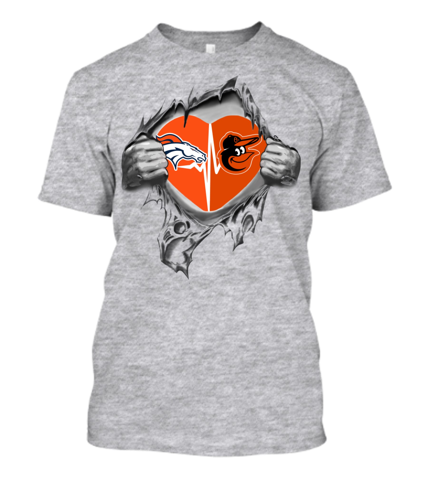 Broncos Ravens Heartbeat Passion T-Shirt