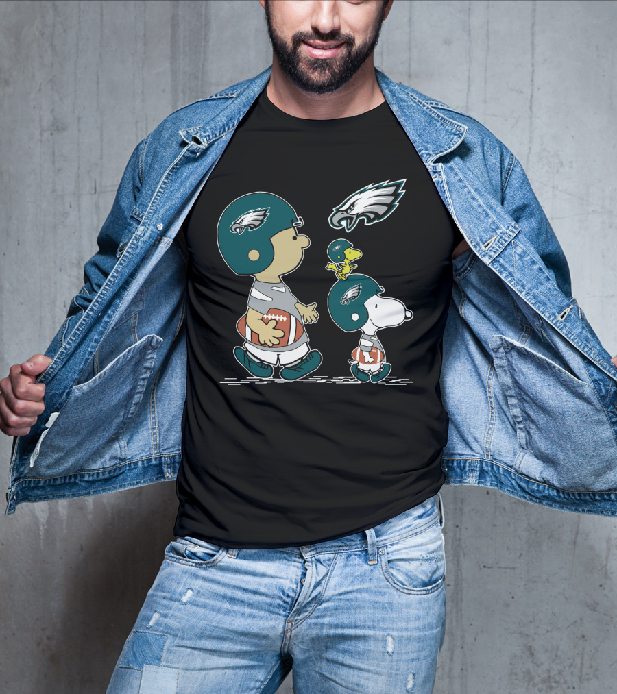 Philadelphia Eagles Snoopy Woodstock Football Helmet Adventure T-Shirt