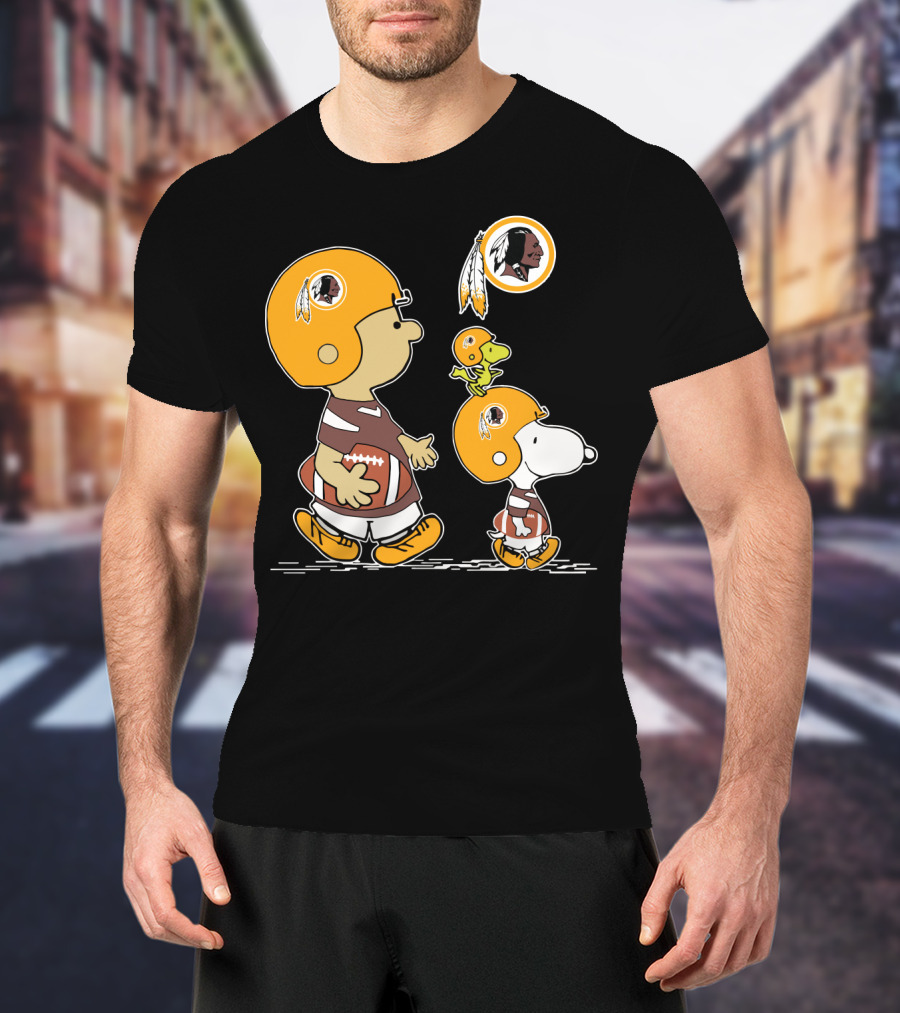 Redskins Snoopy And Woodstock Football Helmets T-Shirt