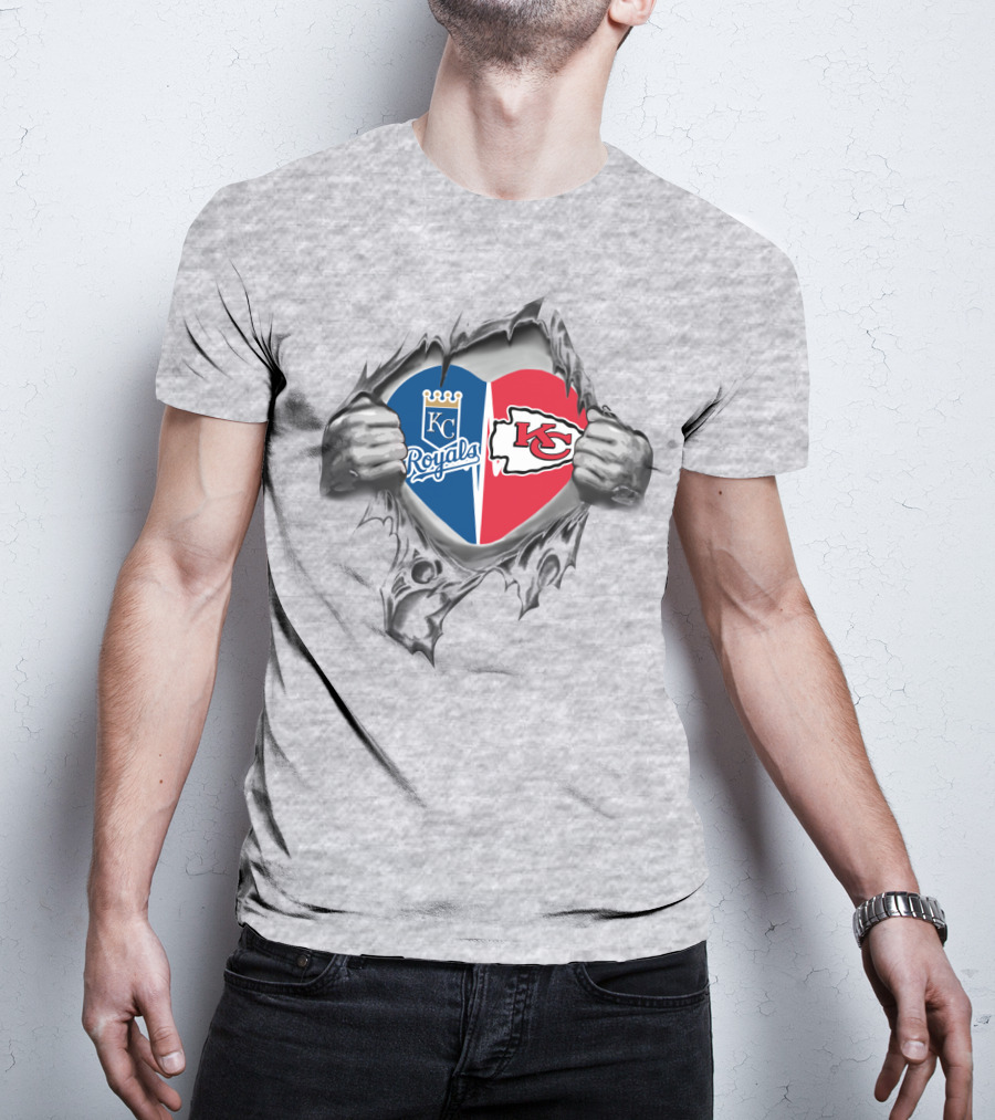 KC Royals Chiefs Heart Fans T-Shirt