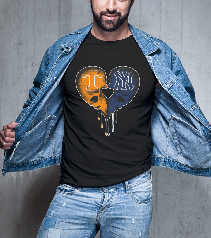 Yankees Tennessee Skull Heart Fusion T-Shirt