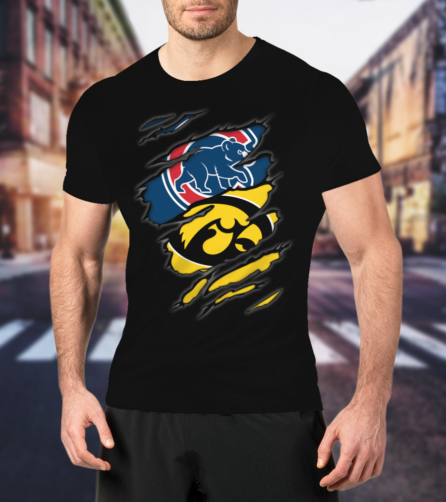 Cubs Iowa Hawkeyes Fan Collaboration T-Shirt