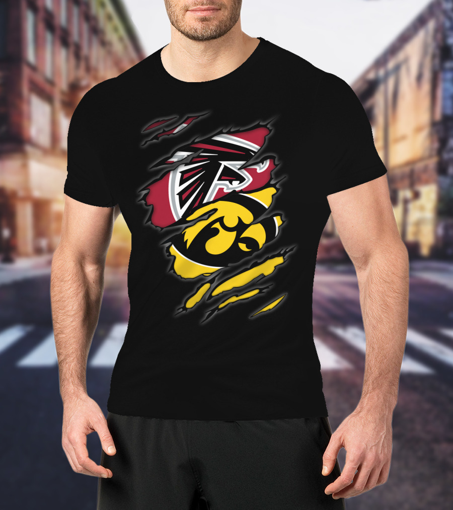 Falcons Iowa Hawkeyes Dual Logo Fusion T-Shirt