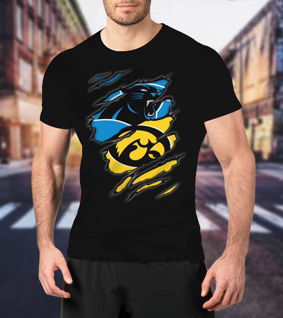 Carolina Panthers Iowa Hawkeyes Mashup T-Shirt