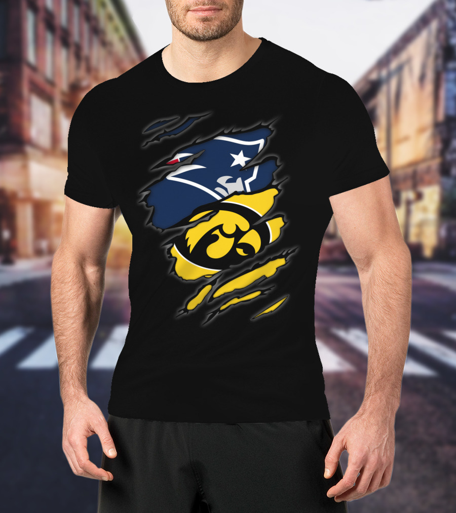 New England Patriots Iowa Hawkeyes Mashup T-Shirt