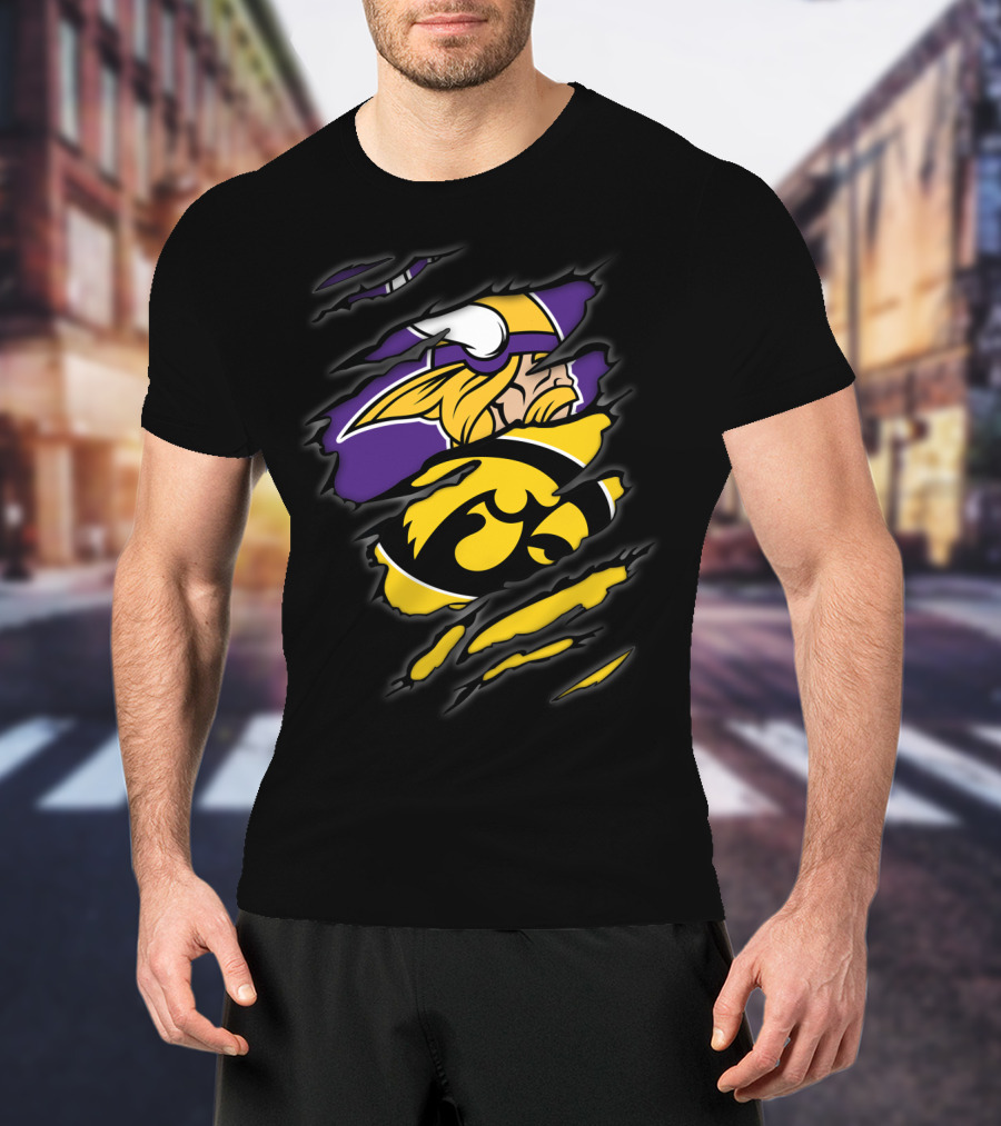 Vikings Iowa Hawkeyes Crossover T-Shirt