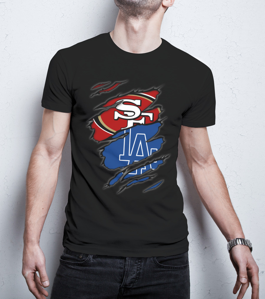 49ers SF LA Dodgers Torn T-Shirt