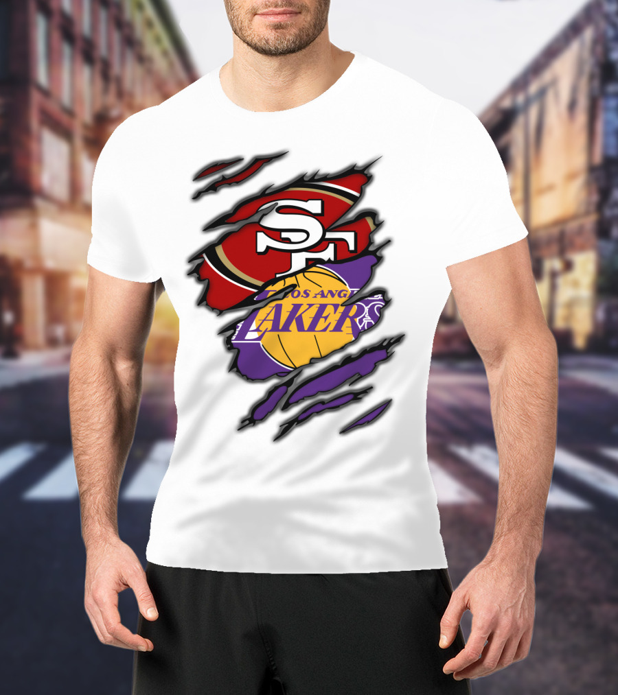 San Francisco 49ers Los Angeles Lakers Crossover T-Shirt
