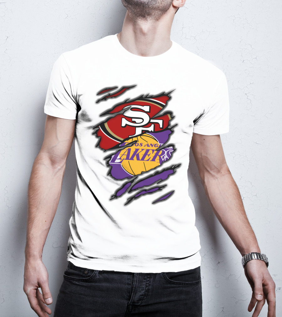 San Francisco 49ers Los Angeles Lakers Crossover T-Shirt