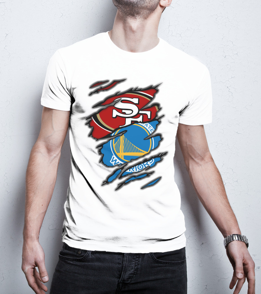 SF 49ers Golden State Warriors Torn T-Shirt