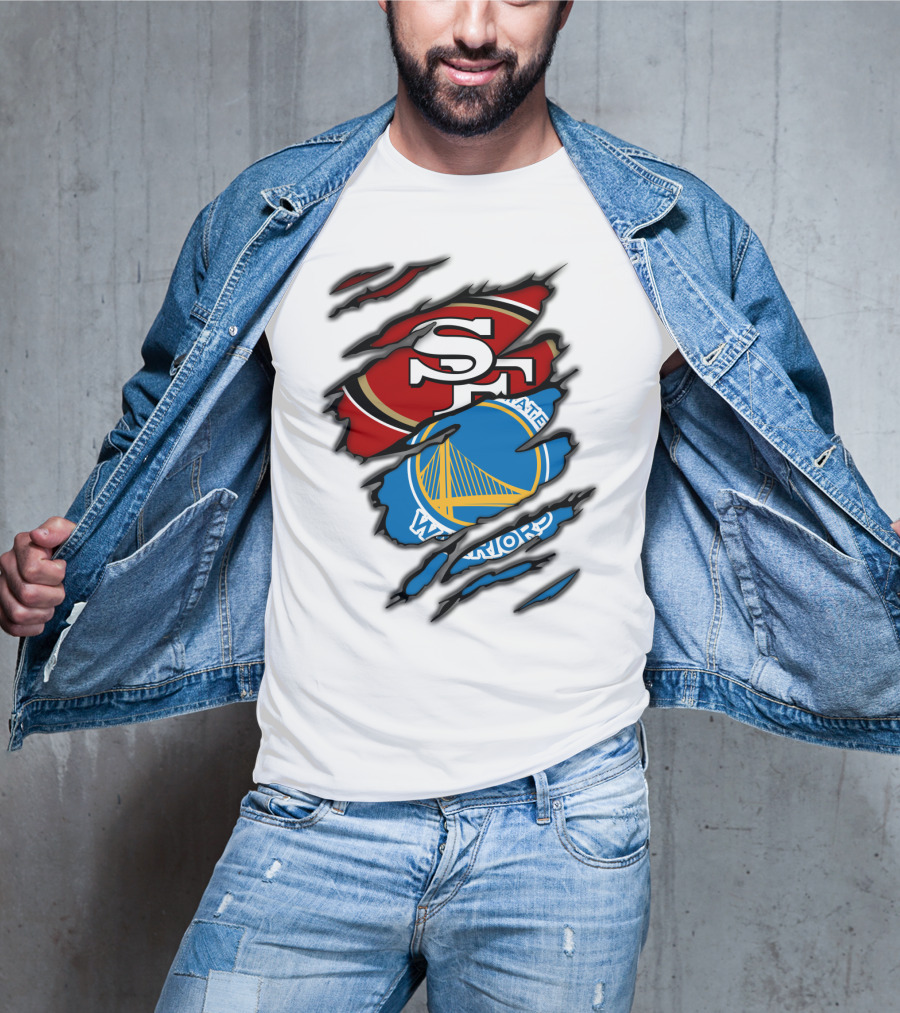SF 49ers Golden State Warriors Torn T-Shirt