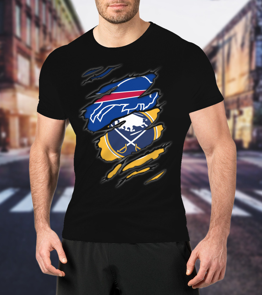 Buffalo Bills And Sabres Torn T-Shirt