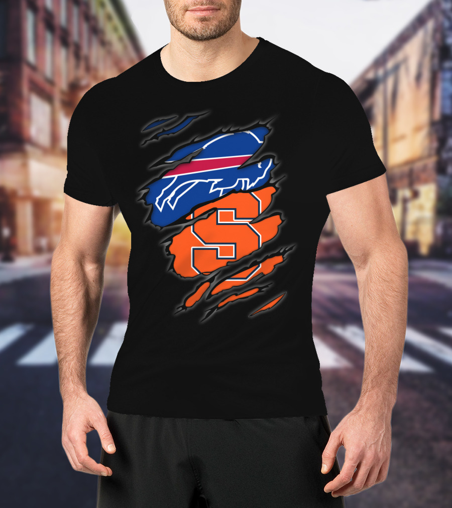 Buffalo Bills And Syracuse Orange Torn T-Shirt