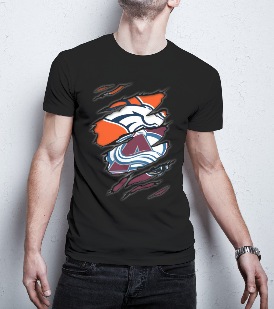 Broncos Avalanche Denver Sports Crossover T-Shirt
