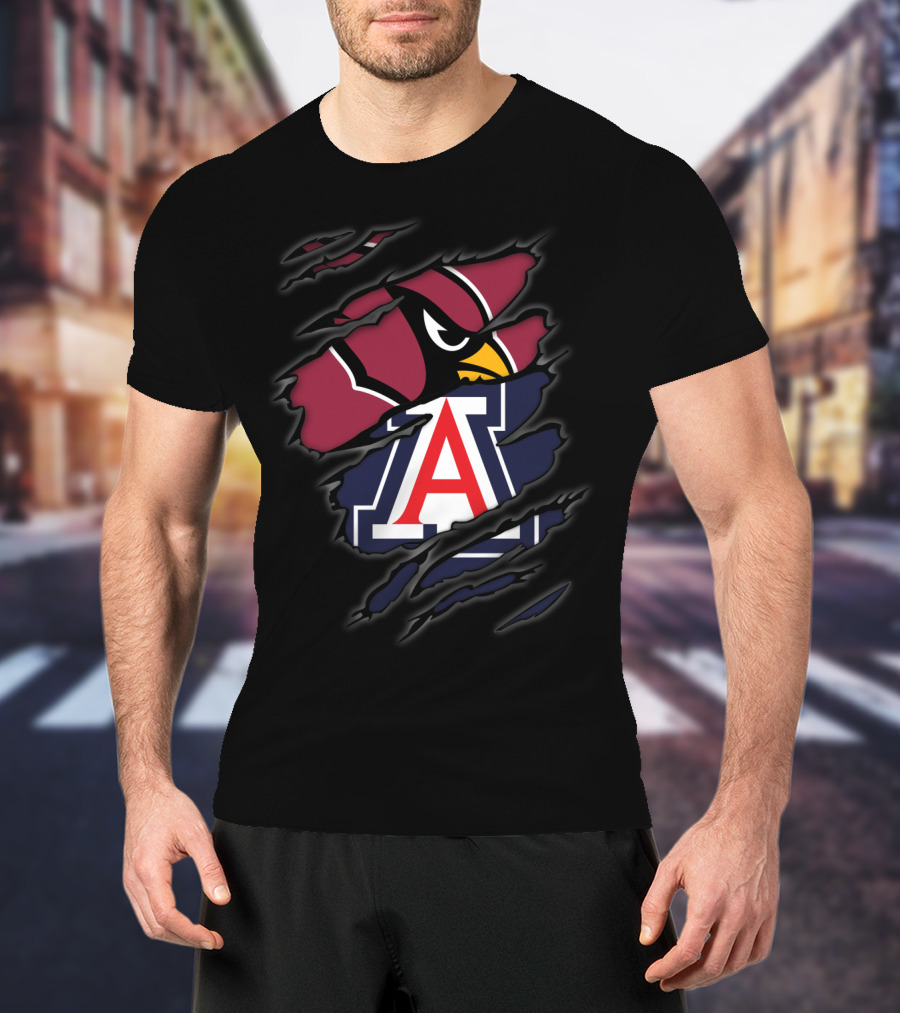 Cardinals Arizona Wildcats Logo Mashup T-Shirt