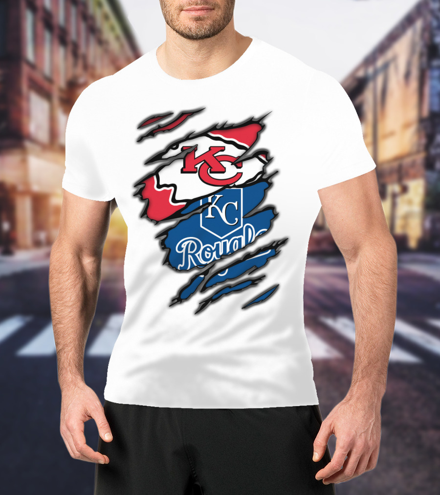 Kansas City Chiefs KC Royals Torn Elements T-Shirt