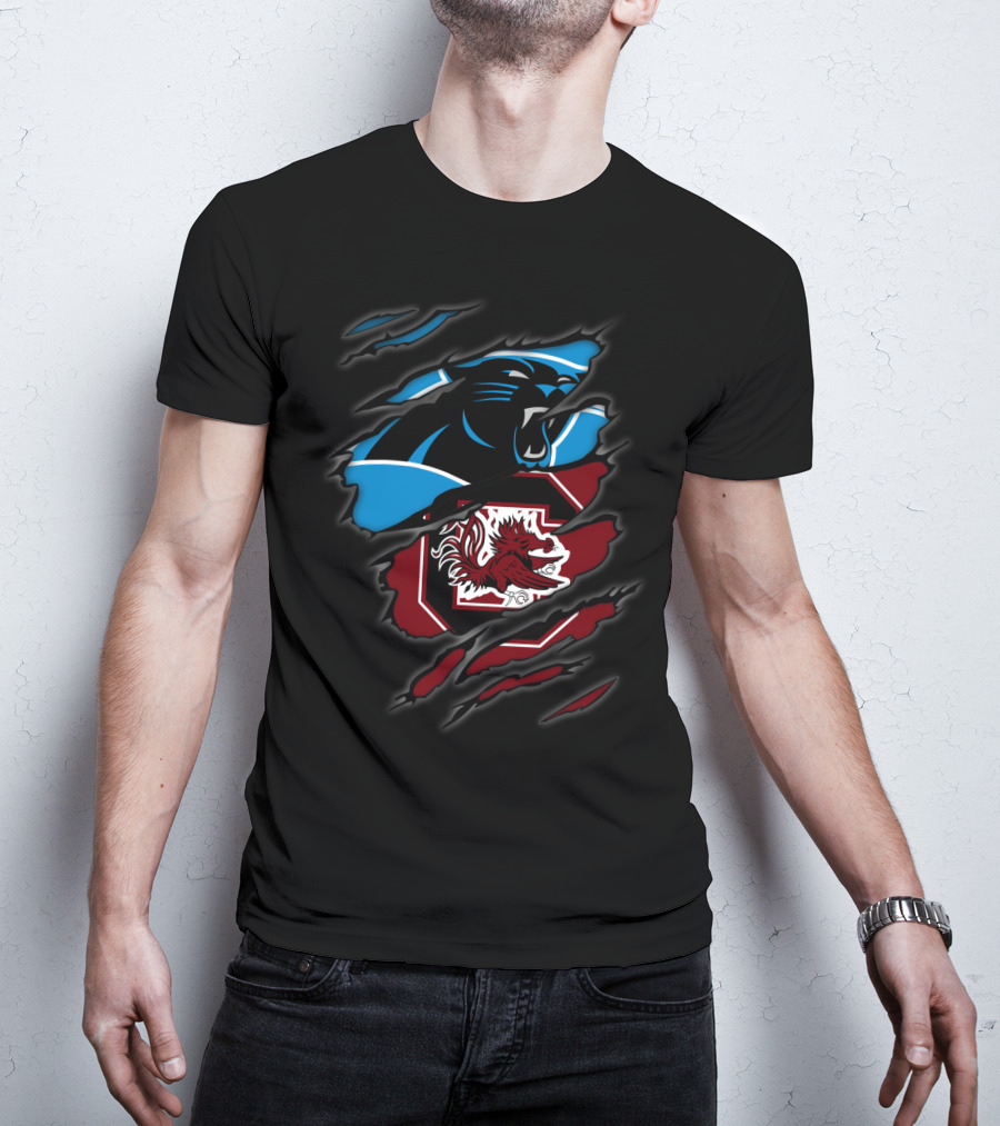 Carolina Panthers South Carolina Gamecocks Logo Mashup T-Shirt