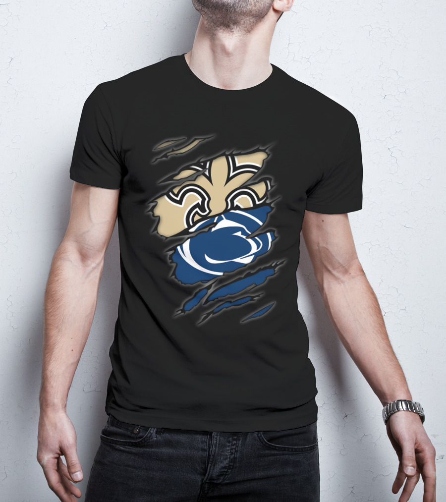 Saints Penn State Crossover Symbol Claw Marks T-Shirt