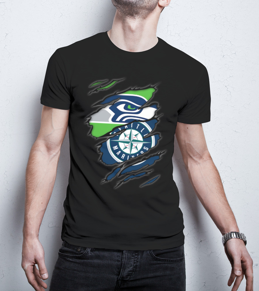 Seahawks Mariners Seattle Sports Crossover T-Shirt