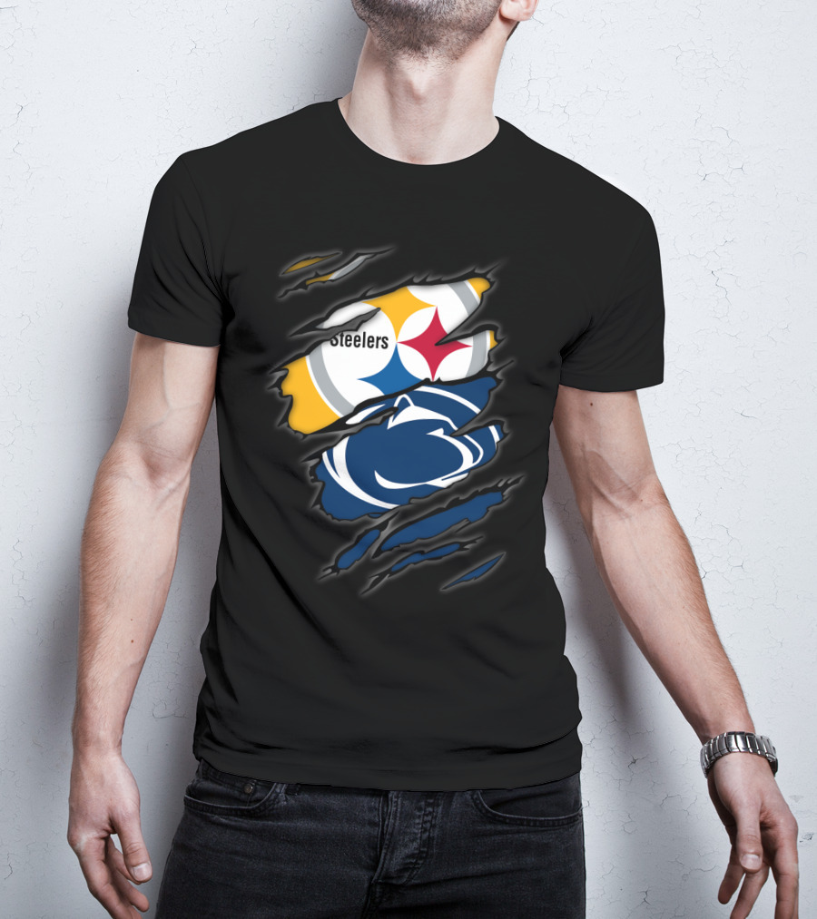 Steelers Penn State Logo Fusion Fan T-Shirt