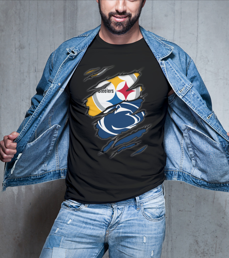 Steelers Penn State Logo Fusion Fan T-Shirt