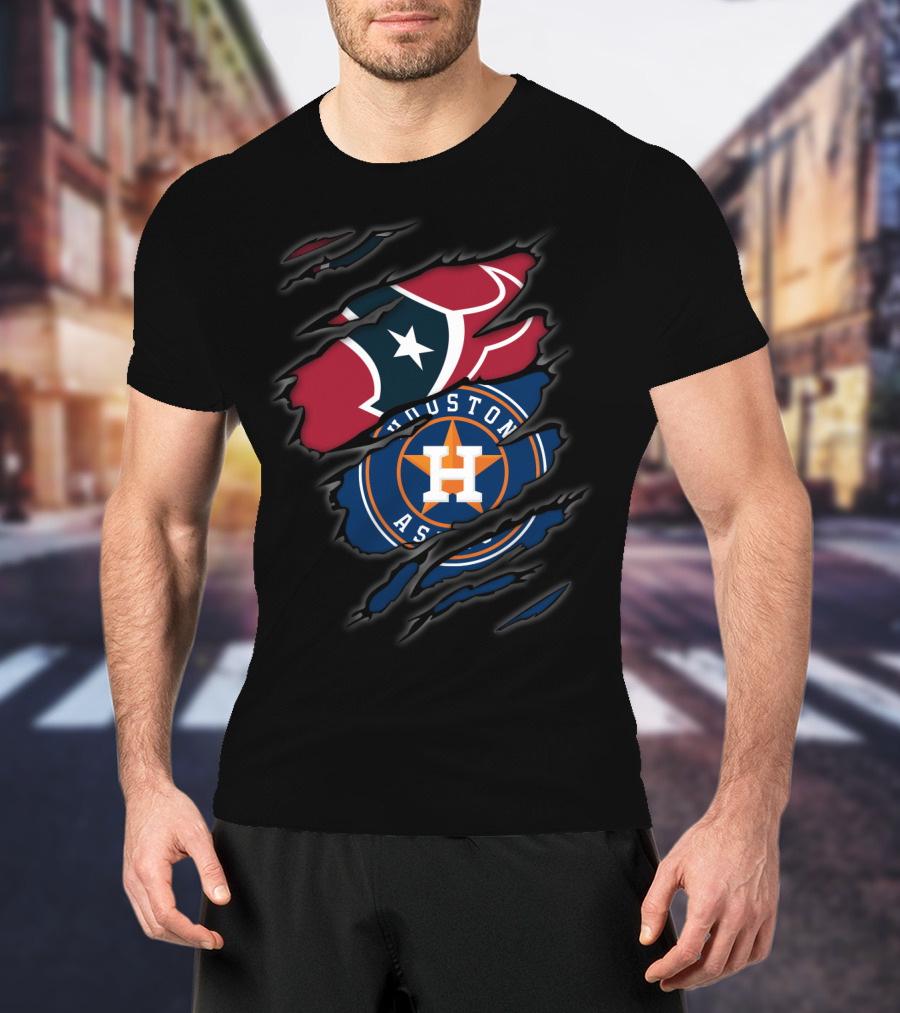 Houston Texans Houston Astros Fan Crossover T-Shirt