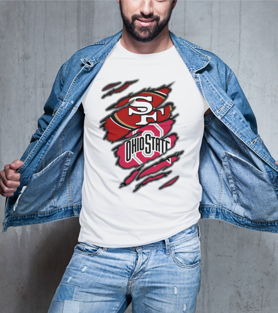 49ers SF Ohio State Buckeyes Logo Mashup T-Shirt