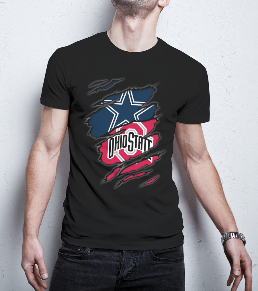 Dallas Cowboys Ohio State Buckeyes Fan Logo Mashup T-Shirt