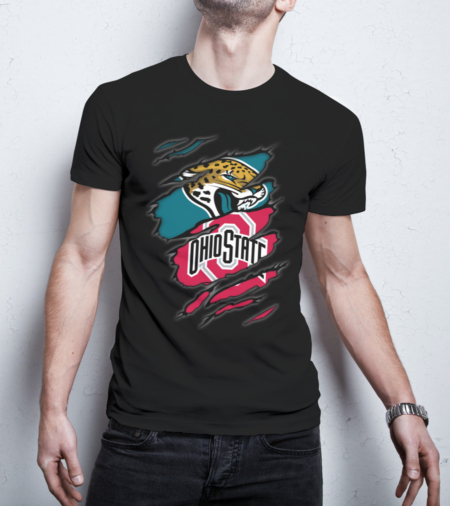 Jaguars Ohio State Claw Mark Logo Fusion T-Shirt