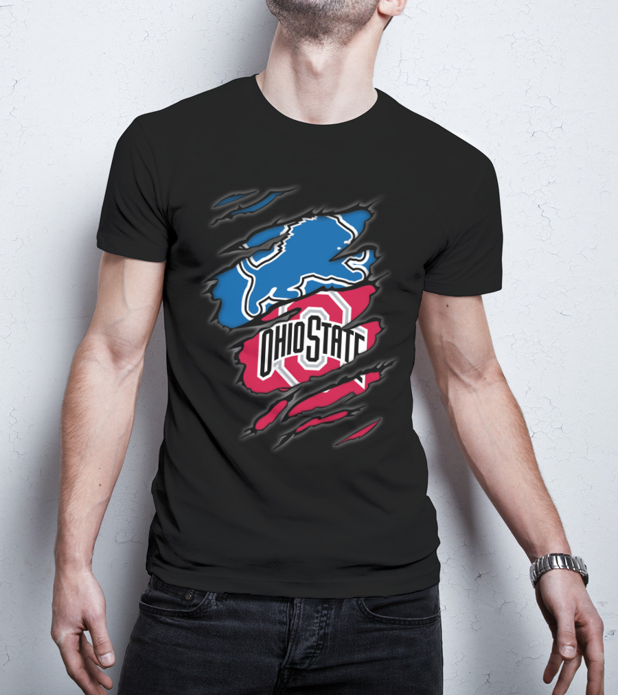 Detroit Lions Ohio State Buckeyes Fusion T-Shirt