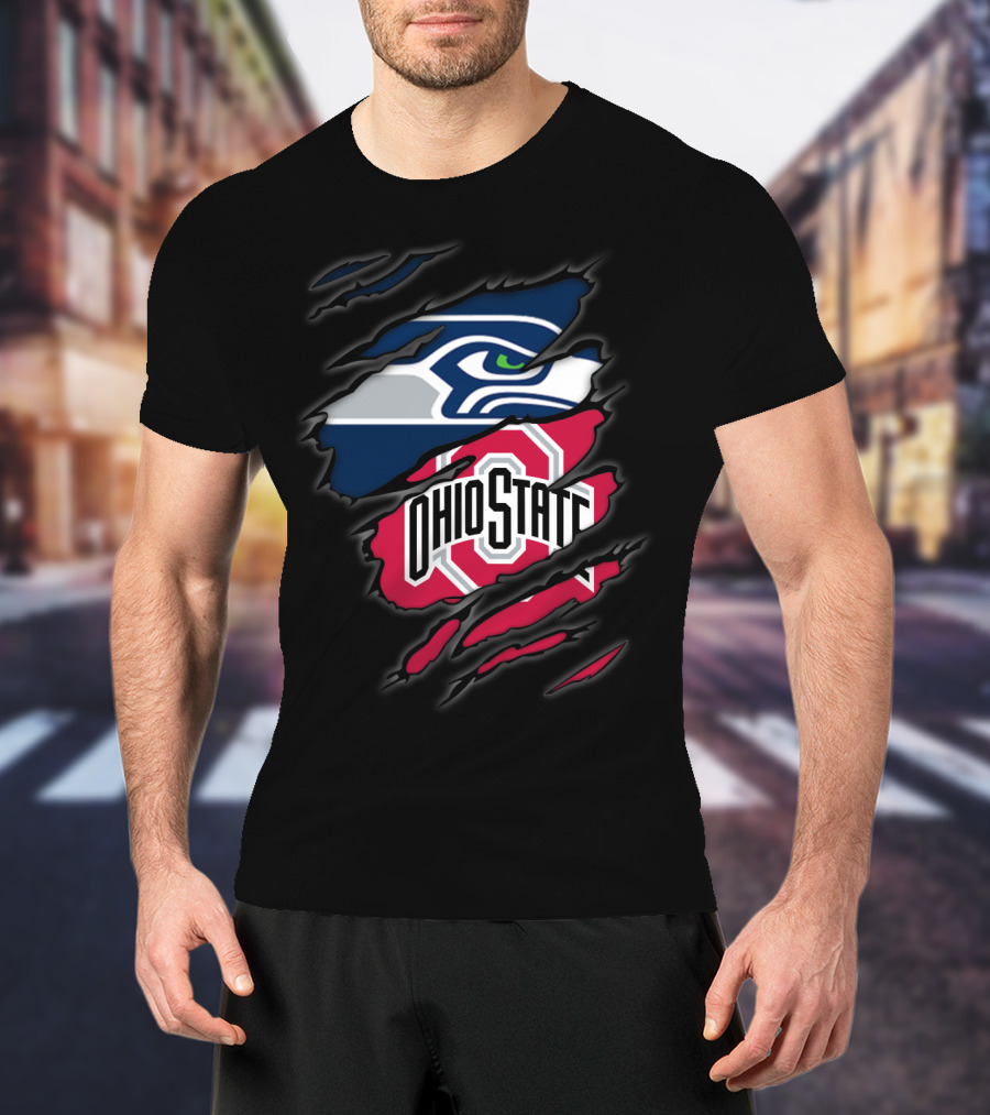 Seahawks Ohio State Logo Mashup Claw T-Shirt