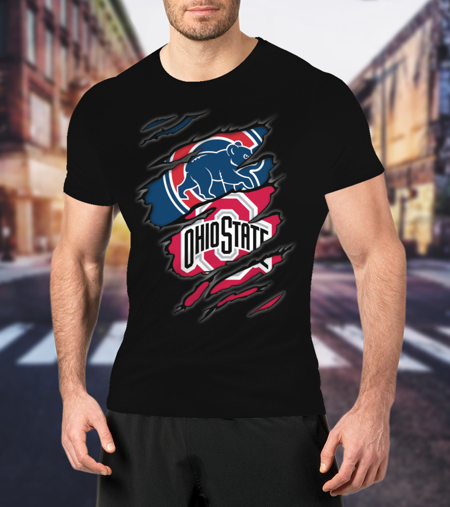Cubs Ohio State Dual Logo Fusion T-Shirt