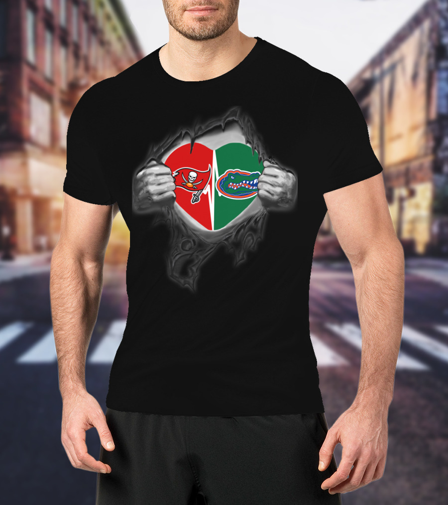 Buccaneers Gators Split Heart T-Shirt