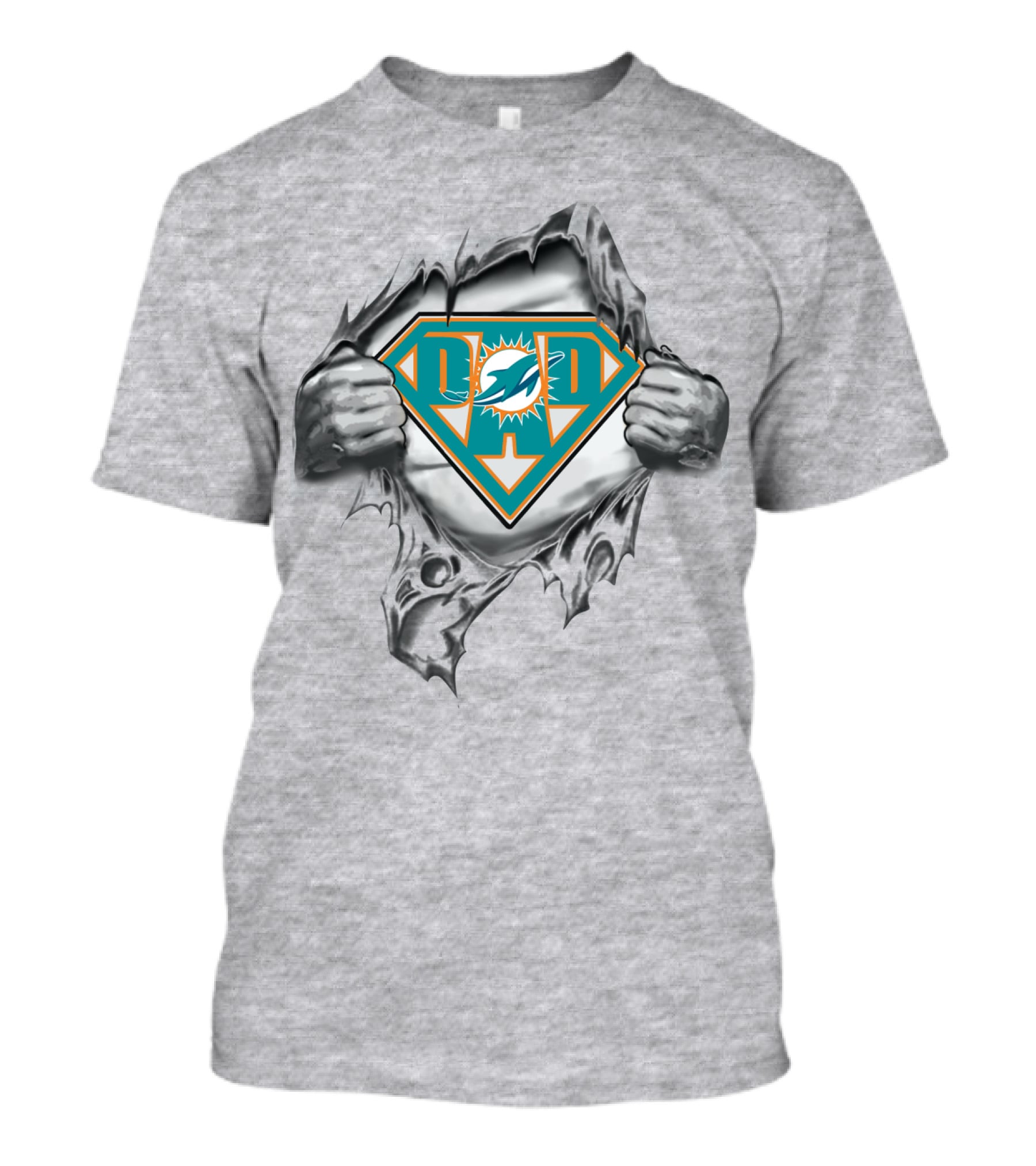 Miami Dolphins Superhero Logo Burst T-Shirt