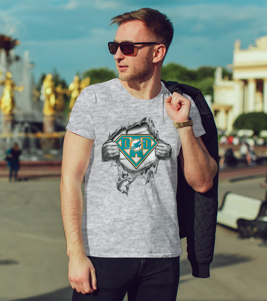 Miami Dolphins Superhero Logo Burst T-Shirt