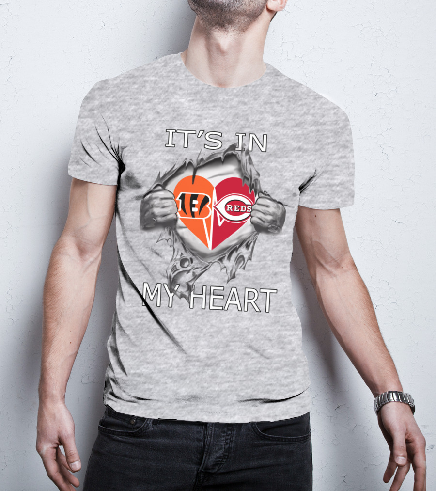 It's IN My Heart Bengals Reds T-Shirt