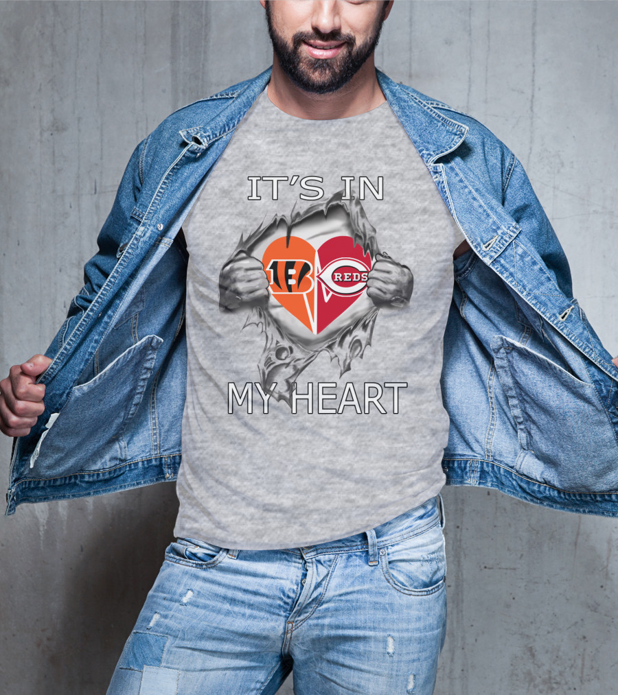 It's IN My Heart Bengals Reds T-Shirt