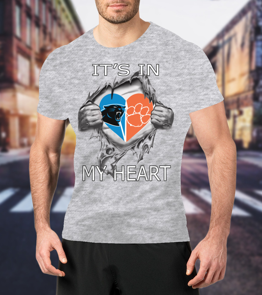 IT'S IN MY HEART Panthers Clemson Tigers T-Shirt