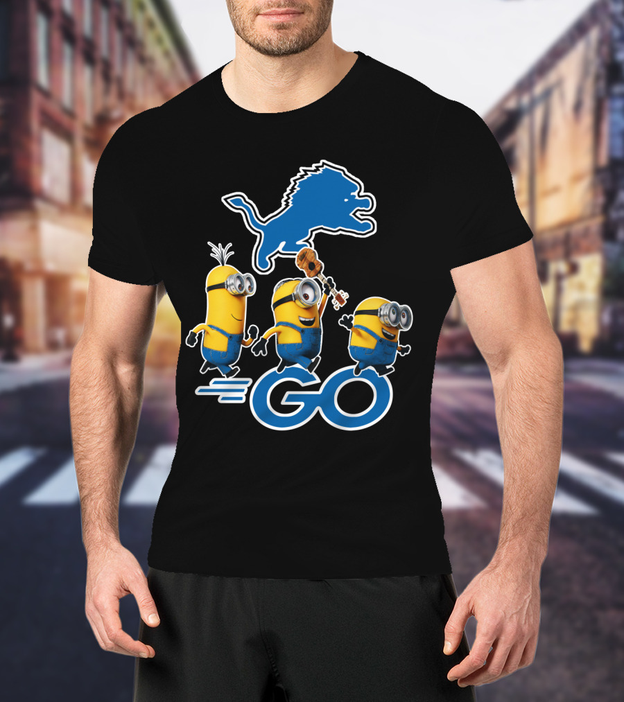 Detroit Lions Minions Go T-Shirt