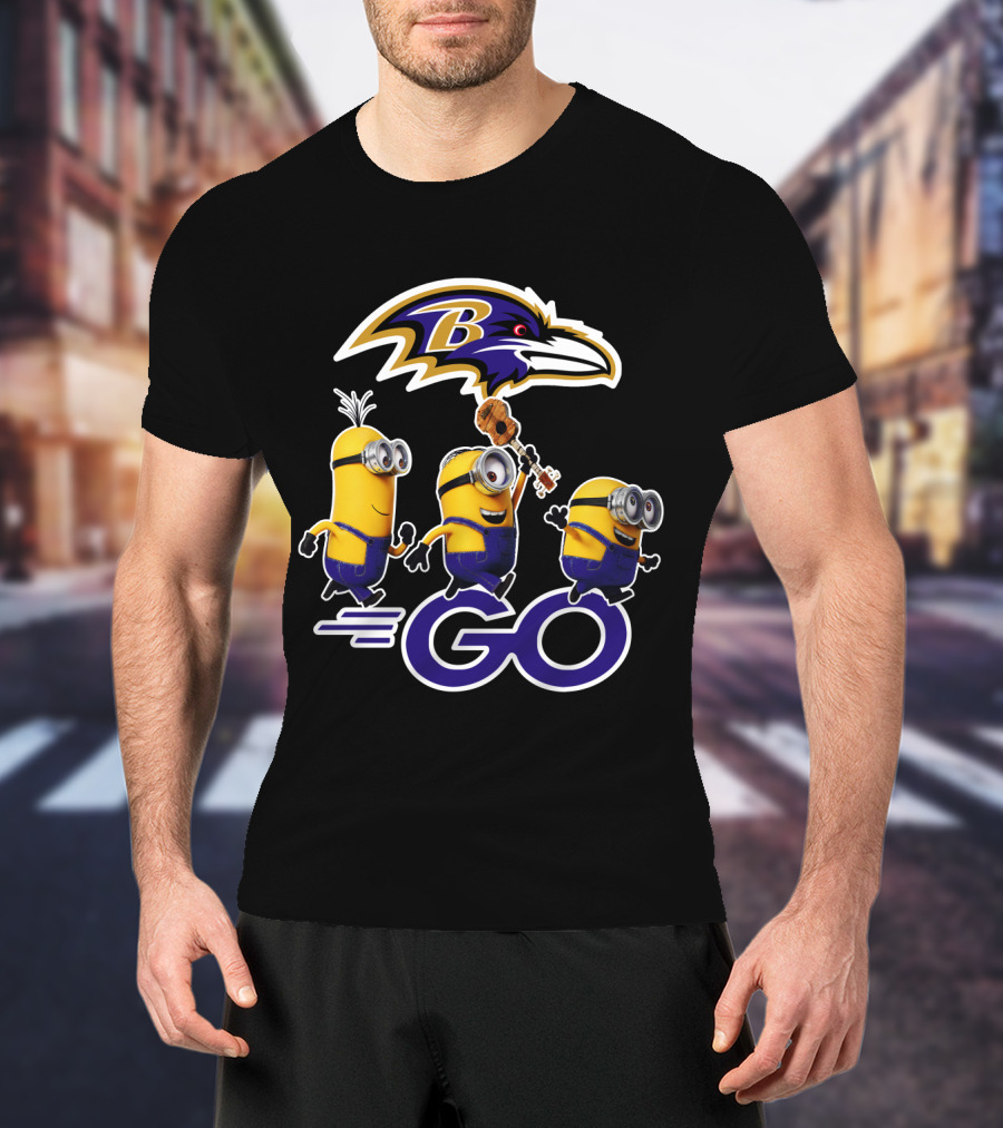 Baltimore Ravens Go Minions Football Mascot Fan T-Shirt