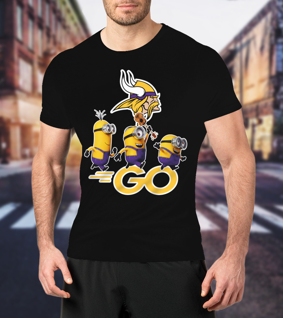 Minions Go Vikings Football Fan T-Shirt