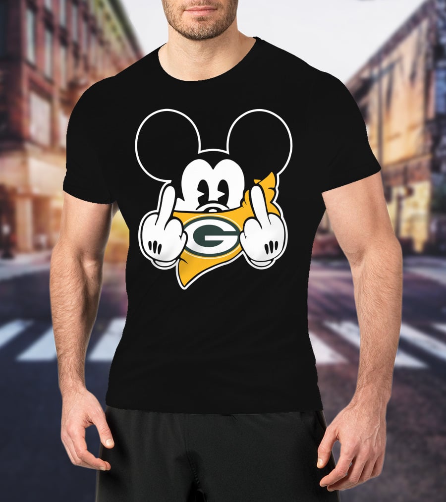 Packers Mickey Mouse Middle Finger Gesture T-Shirt