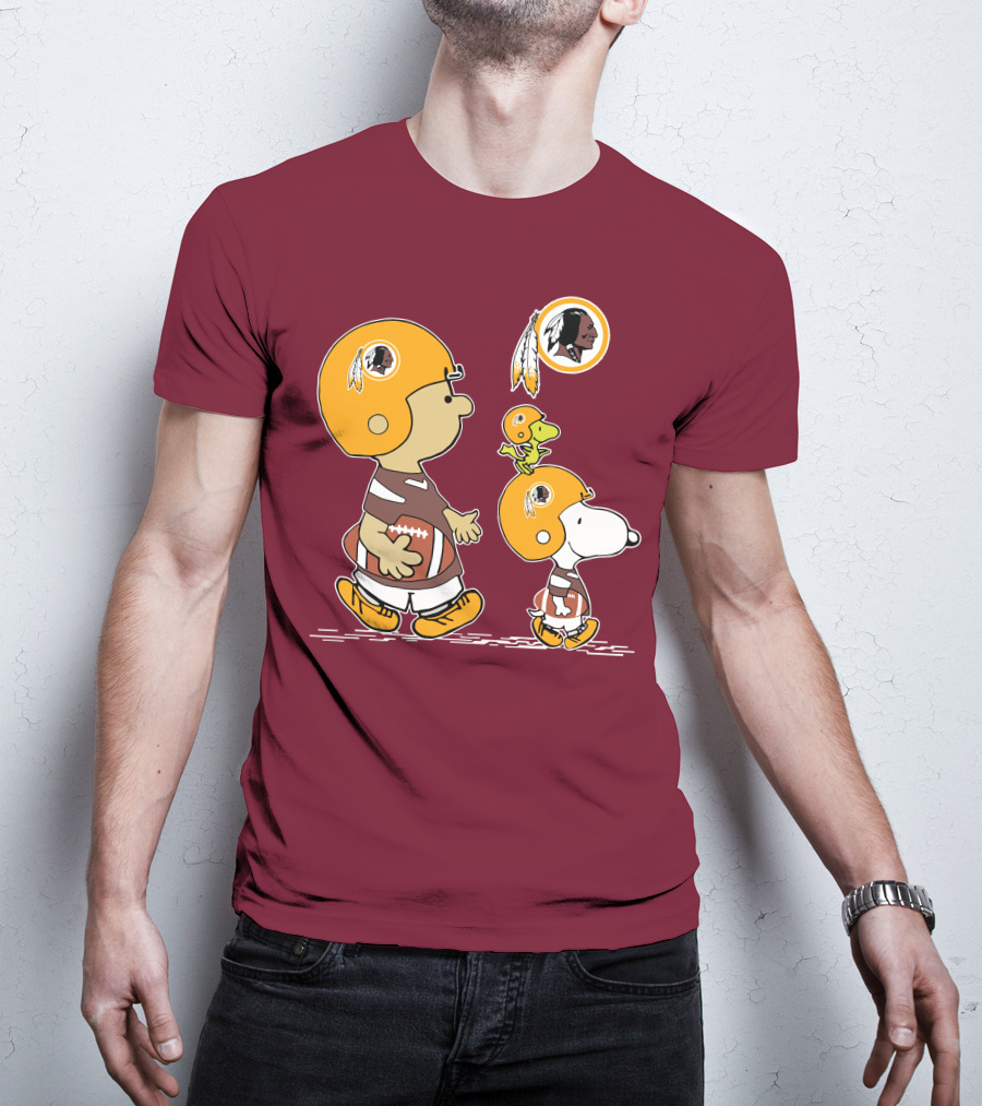 Redskins Snoopy Football Team Helmet Charlie Brown Woodstock T-Shirt