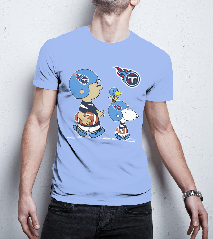 Titans Football Snoopy And Friends Helmet Walk T-Shirt