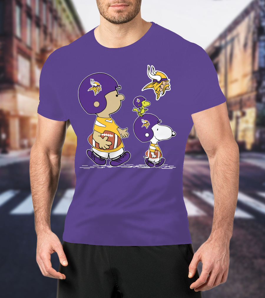 Vikings Snoopy And Woodstock Football Team Fans T-Shirt