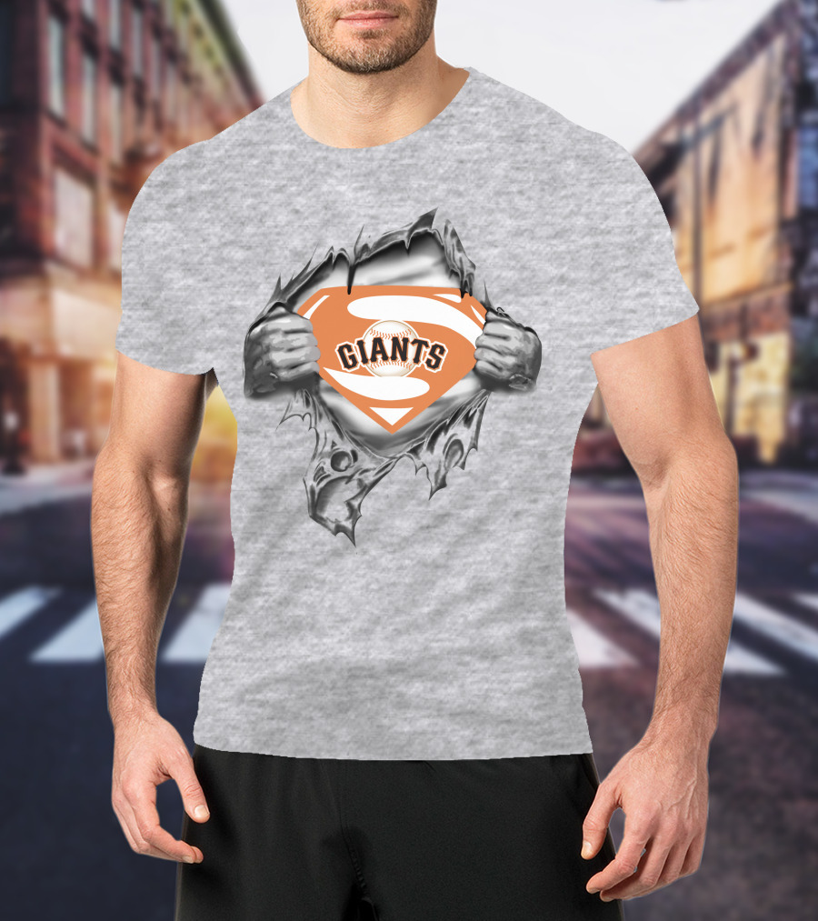 Giants Superhero Baseball Chest Reveal T-Shirt