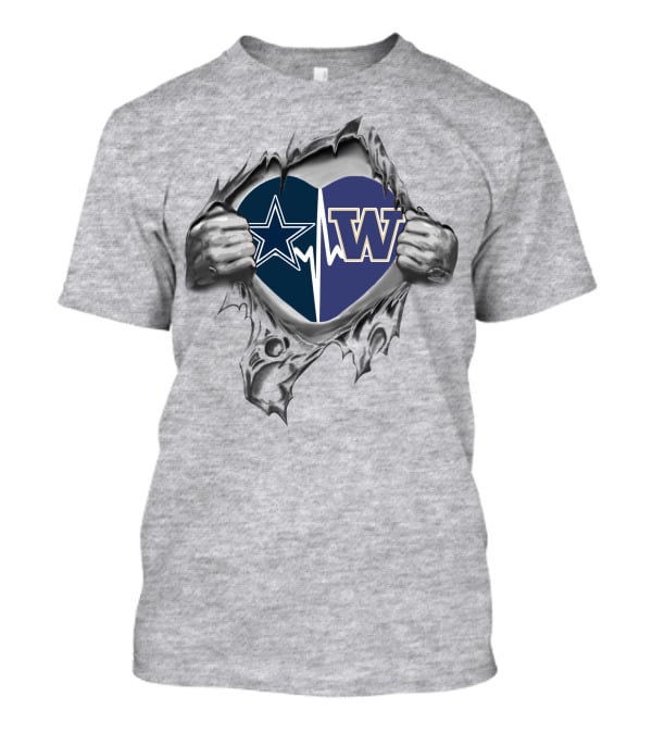 58 Cowboys Huskies It's In My Heart Cowboys Star W T-Shirt
