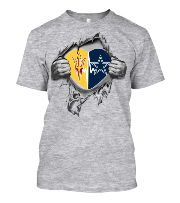 Arizona State Sun Devils Dallas Cowboys Heart T-Shirt